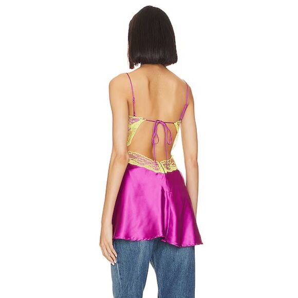 NWT More to come Kyla Mini Dress Orchid purple lace slip lingerie Revolve XS - Picture 6 of 12